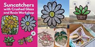 Crushed Glass Sun Catchers with Resin
