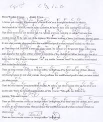 Three Wooden Crosses Randy Travis Guitar Chord Chart Christian Lyrics Guitar Chords And Lyrics Lyrics And Chords