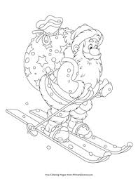 You should share snowman skiing coloring pages with reddit or other social media, if you interest with this wall picture. Skiing Santa Coloring Page Free Printable Pdf From Primarygames