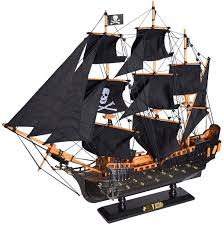 Maquette En Bois Du Bateau Pirate Black Pearl Avec Support Bateau Pirate Bateau Maquette En Bois