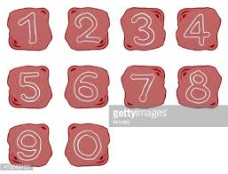 Traditional order of letters in the english alphabet and that of numerals in ascending arithmetical order. Reddish Brown Stone Of Alphabet Numbers 0 9 Clipart Image