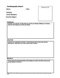 Biography Sample For Students Student Autobiography Template Autobiography Template Autobiography Writing Autobiography