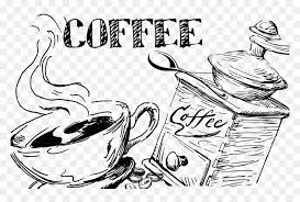 Coffee Cup Cafe Caffeinated Drink Drawing Coffee Hand Drawn Png Transparent Png Vhv
