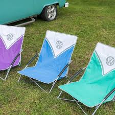 Carry bag for easy transportation and storage. Volkswagen Vw Low Beach Chair Lightweight Portable Outdoor Camping Seat With Carry Bag Campervan Accessories Gifts For Camper Van Owners