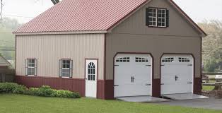 Barn style garage kits smalltowndjs. Two Story Garage Amish 2 Story One Or Two Car Garages More