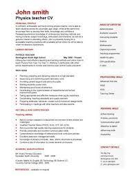 Cv Template Job Cvtemplate Template Teacher Resume Examples Resume Skills Teacher Resume