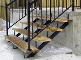 Steel Stair Stringers And Steel Railings Stairs Diy Renovation Stairs Stringer Exterior Stairs