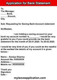 Maybe you would like to learn more about one of these? Application For Bank Account Statement