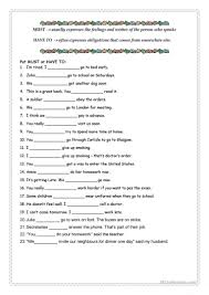 Must Vs Have To Worksheet Free Esl Printable Worksheets Made By Teachers English Grammar Teaching English Grammar Learn English