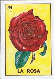 La Muerte Loteria 44 La Rosa Cheap Cardboard Loteria Loteria Collection Rose Sketch Painting Art Projects Mexican Art