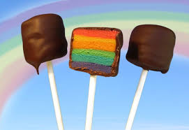 We made up a little bouquet of these cake pops for our bus driver on the last day of school. How To Make A Cake Pop With Rainbow Stripes Rainbow Cake Pops How To Make Cake Rainbow Food