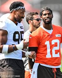 Myles Garrett with high praise for Shedeur Sanders before his first  preseason start 💯 (via @clevelandbrowns)