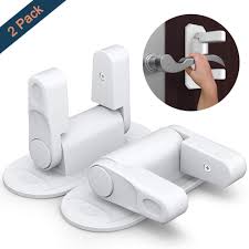 Amerteer Door Lever Lock 2 Pack Baby Safety Locks Child Proof Door Handle Lock 3m Adhesive Kids Safety Lock White Walmart Com