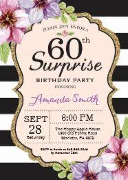 Invitation Surprise 60th Birthday Party Ideas For Mom Surprise 60th Birthday Invitation Women Floral 60th Birthday Invitations Surprise Birthday Invitations 60th Birthday Party Invitations