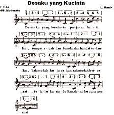 Partitur Lagu Nasional Desaku Yang Kucinta Notasi Angka Dan Notasi Balok Senibudayasia
