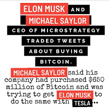 Michael saylor recently encouraged musk to invest in bitcoin after the tesla head posted a provocative meme about btc on twitter. Cryptoquestion S Instagram Post Elon Musk And Michael Saylor Ceo Of Microstrategy Have Been Trading Tweets About Buying Bitcoin Buy Bitcoin Bitcoin Sayings