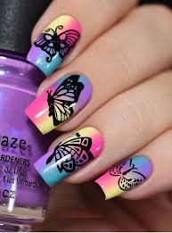 Black And Purple Butterfly Nails Beautiful Purple Butterfly Nail Design Images In 2018 Absurd Styles Butterfly Nail Designs Butterfly Nail Art Butterfly Nail