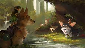 Pembroke Welsh Corgi Love Original Art By T Bauer All Rights Reserved And Copy Right Protected Corgi Art Baby Animal Drawings Funny Corgi Pictures