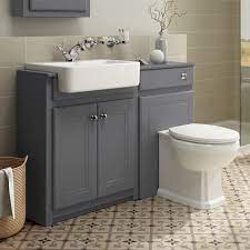 Home > bathroom furniture > basin vanity units. 1100mm Combined Vanity Unit Toilet Basin Grey Bathroom Furniture Storage Sink Ibathuk Amazon Co Uk Kitchen Home