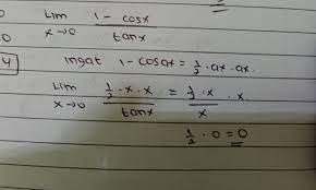 Is there a second limit to the lim x? Limit 1 Cos X Tan X Untuk X Mendekati 0 Brainly Co Id