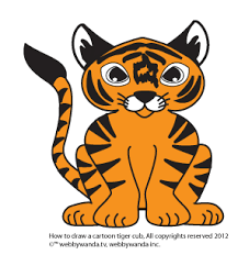 3.draw two thick and short legs. Webbywanda Tv How To Draw A Cartoon Tiger Cub