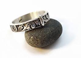 Amazon Com Thistle Band Solid Sterling Silver Outlander Ish Ring Handmade Celtic Wedding Rings Sterling Silver Bands Outlander Ring