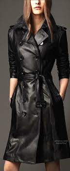 Long Lambskin Trench Coat Burberry Leather Jackets Women Leather Coat Womens Trench Coats Women