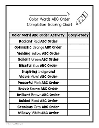 Color Words Abc Order