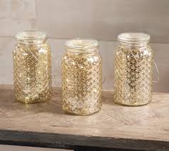 Mercury silver glass decorative apothecary jars, candy jars, or storage containers. Set Of 3 Indoor Outdoor Hobnail Glass Mason Jars By Valerie Qvc Com