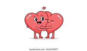 Dois afetuosos corações de desenho animado: vetor stock (livre de direitos)  2652193877 | Shutterstock