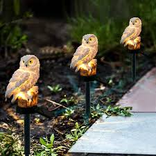 Solar Powered Guarding Owl Led Garden Lights