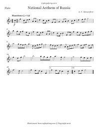 National Anthem Of Russia National Anthem Clarinet Sheet Music Flute Sheet Music