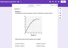 Algebra 1 Regents Assessments Self Grading Google Forms