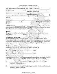 Memorandum Of Understanding Form Mou Template With Sample Mou Form Memorandum Free Basic Templates Templates Printable Free