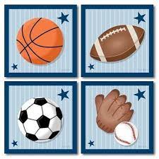 Set Of 4 Prints Sports Baseball Football Basketball Soccer Etsy Sports Themed Room Football And Basketball Sports Prints