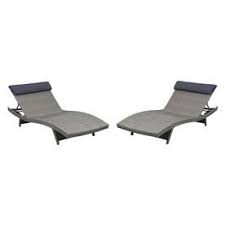 International Home Atlantic Set Of 2 Gray Wicker Metal Stationary Chaise Lounge Chair S With Woven Seat Lowes Com Wicker Chaise Lounge Lounge Chair Outdoor Chaise Lounge Chair
