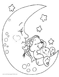 Coloring page of a sleeping bear for preschoolers. Bedtime Bear Care Bear Coloring Page Care Bear Color Page Coloring Pages For Kids