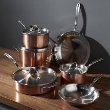 Calphalon Tri Ply Copper 10 Piece Cookware Set Reviews Crate And Barrel Copper Cookware Set Copper Cookware Cookware Set