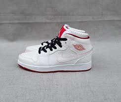 Air Jordan 1 Mid White Gym Red Black Pin On Style