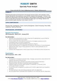 Fraud Analyst Resume Samples Qwikresume