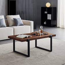 Features a shelf for extra storage. Buy Aduhelntu Modern Square Coffee Table Wooden Living Room Sofa Side Table W Steel Frame Rustic Walnut Finish Online In Turkey B097rkh3ld