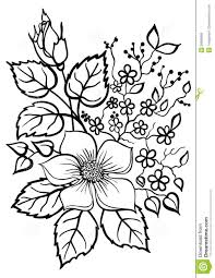 Black And White Flower Outline Images Beautiful Flower Arrangement A Black Outline On A White Flower Drawing Flower Coloring Pages Flower Outline