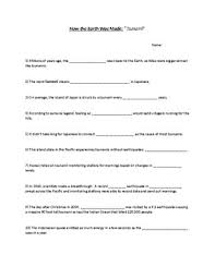 However, there are still many people 2. Worksheet For How The Earth Was Made Tsunami By Chad Powers Tpt
