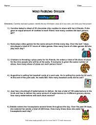 You want to divide the cookies to share with your 5 friends. 3rd Grade Math Word Problems Free Worksheets With Answers Mashup Math