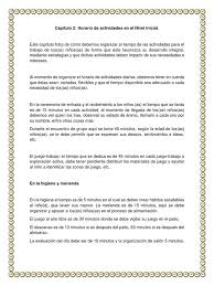 El juego es un medio primordial en el aprendizaje de los niños de nivel inicial. Horario De Actividades