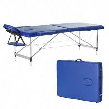 Portable Folding Therapy Massage Bed Adjustable Spa Relax Beauty Salon Massage Table Bed With Carrying Bag Blue Mass Massage Table Massage Bed Massage Tables