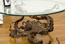 Bronze Octopus Table Base Glass Tentacles Glass Art Sculpture Bronze Sculpture Sculpture