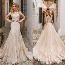 details about champagne wedding dresses plus size mermaid long sleeve bridal gown off shoudler