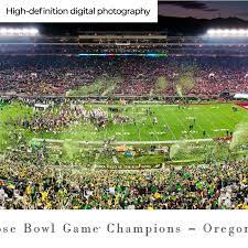 2020 Rose Bowl Game Victory Celebration Panoramic Print Oregon Ducks Panoramic Print Rose Bowl Game Panoramic