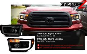 This truck can take a hit. Amazon Com Vipmotoz Neon Tube Projector Headlight Assembly For 2007 2013 Toyota Tundra 2008 2017 Sequoia Matte Black Housing Smoke Lens Driver And Passenger Side Automotive